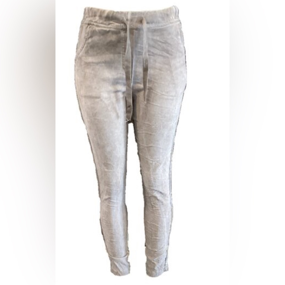 NWOT Tempo Paris gray silver wash crinkle jogger size XL